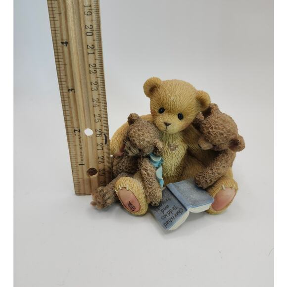 VTG 1999 Enesco Cherished Teddies 661996 Caleb and Friends Resin Figurine 3" - Picture 3 of 8